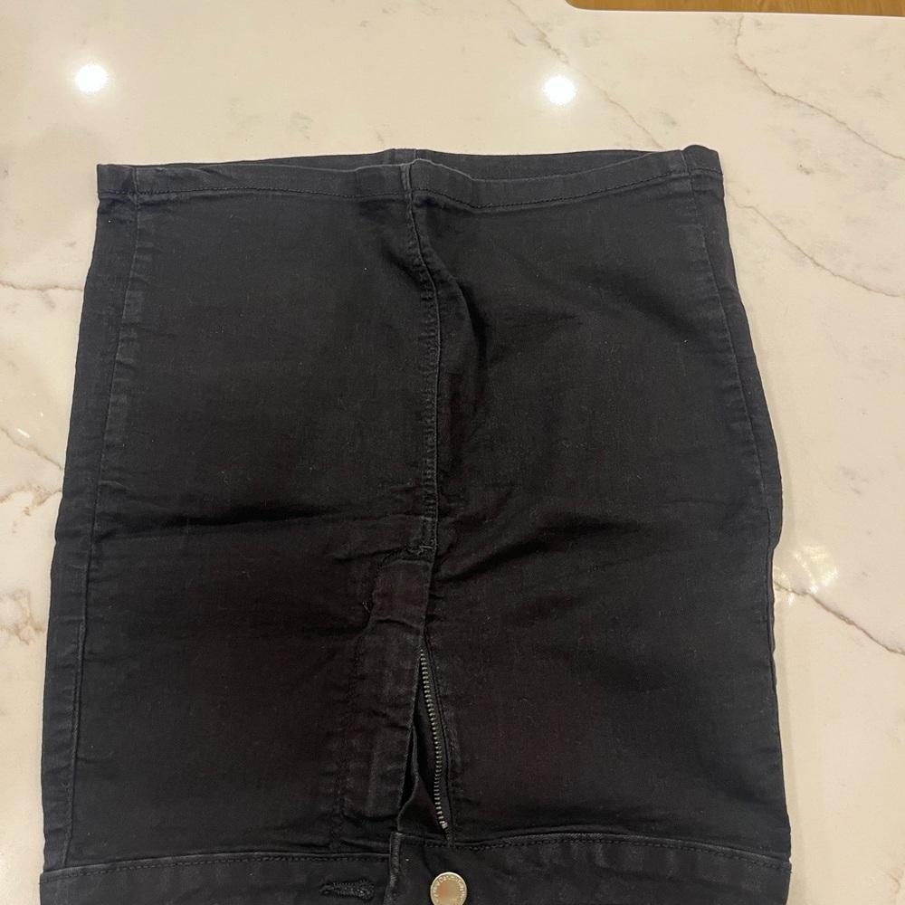 Classic Black Denim Skirt